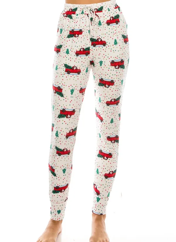 Christmas Tree Truck Pajama Set Red Size 1X - Image 2