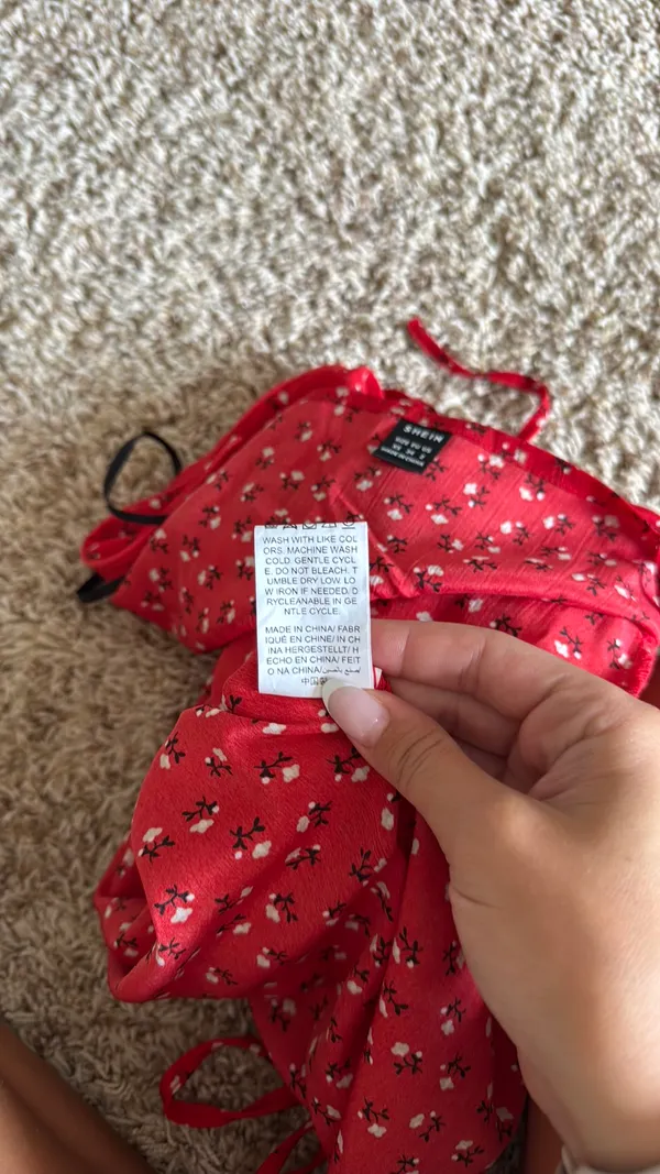 Red Floral Shein Dress - Image 6