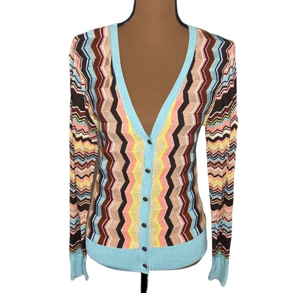 Missoni x Target Chevron fine knit button through cardigan size M - Image 2