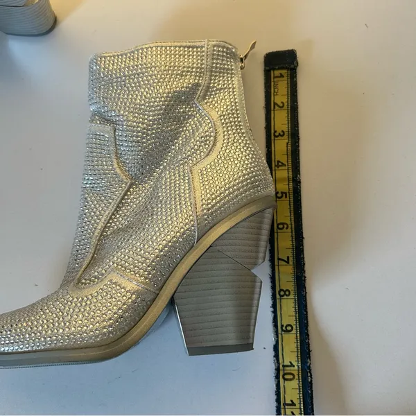 Silver Embellished Ankle Booties - Women - Image 14