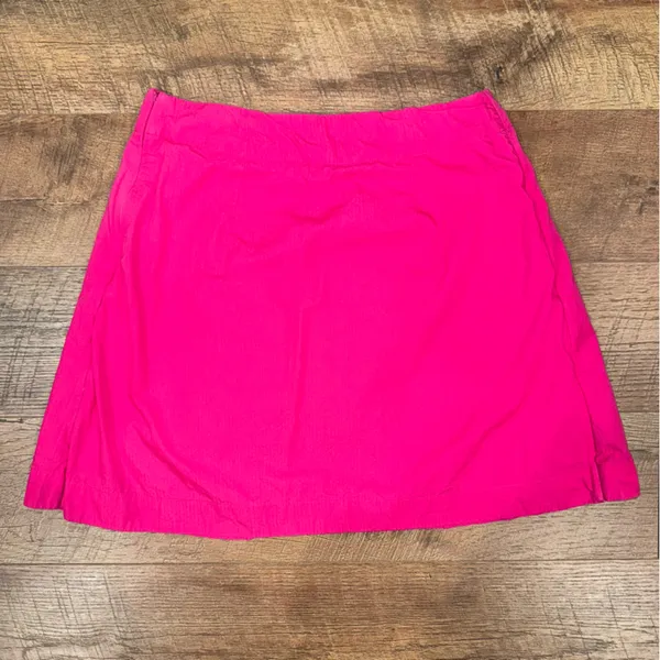 Anthropologie Maeve Ruffle Front Textured Fabric Fuchsia Lined Skirt - Image 4