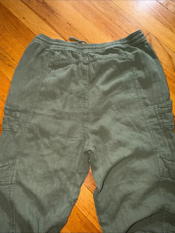 Free People Olive Drawstring Cargo Joggers - Image 9