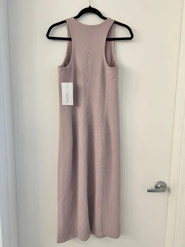 Athleta Seasoft Rib Midi Tank Dress in Pink Purple Size S NWT - Image 8