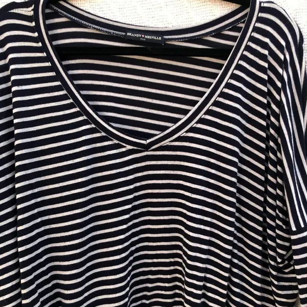 Brandy Melville‎ Navy Striped Shirt - Image 3
