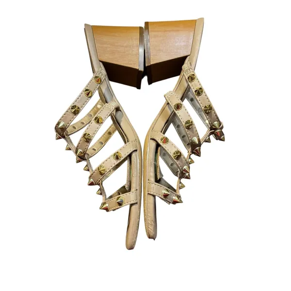 Steve Madden Shoes Womens Size 8 Beige Studded‎ Block Heel Sandals Intricate-S - Image 6