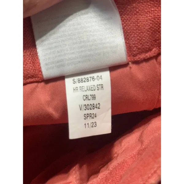 Banana Republic Lina Straight Linen Pant Coral High Rise‎ Relaxed 6 882876-04 - Image 7