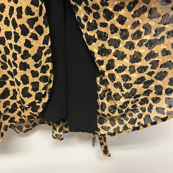 New Free People Cheetah Animal Print Long Sleeve Mini Dress size M - Image 6