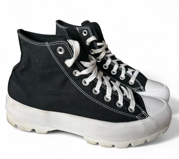 Converse Chuck Taylor All Star Hi Lugged – W 10, Black/White, Lightly Worn - Image 7