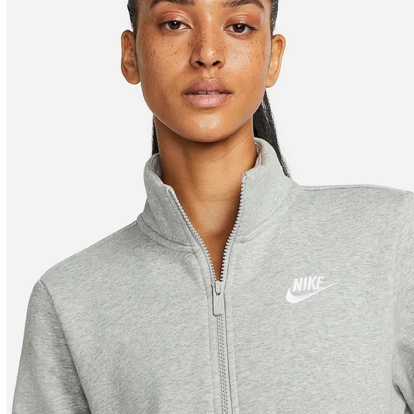 Nike Women's Gray Sportswear Club Fleece Quarter-Zip Sweatshirt - Image 2