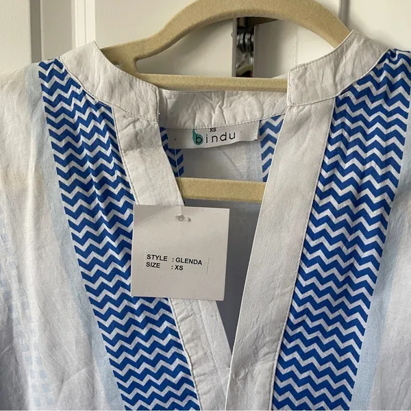 NWT Bindu Glenda Blue‎ White Dress - Image 3