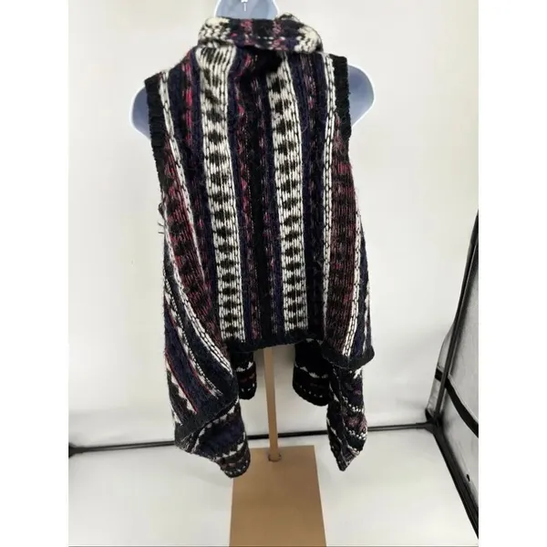 LOFT Alpaca Wool Cardigan Sweater Vest Poncho Blanket Open Front Chunky XS/S - Image 8