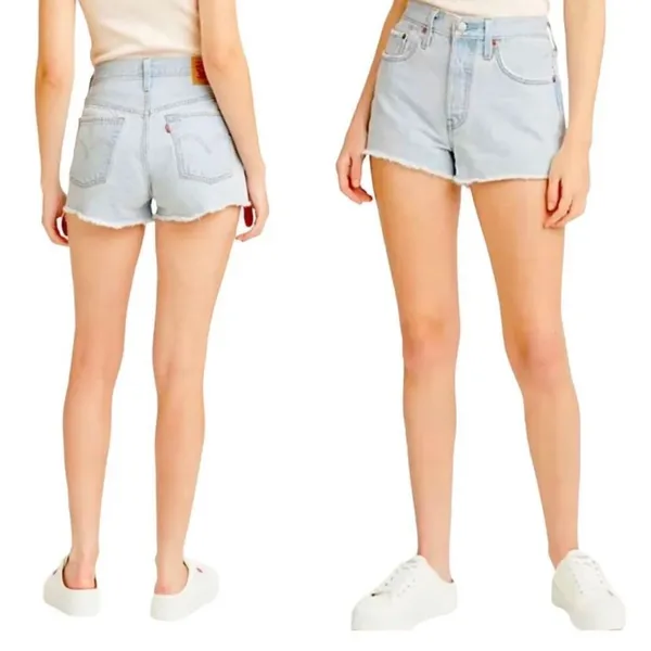 Women's Levi's‎ 501 Original High Rise Jean Shorts Sansome Muse Blue Sz 26 - Image 2