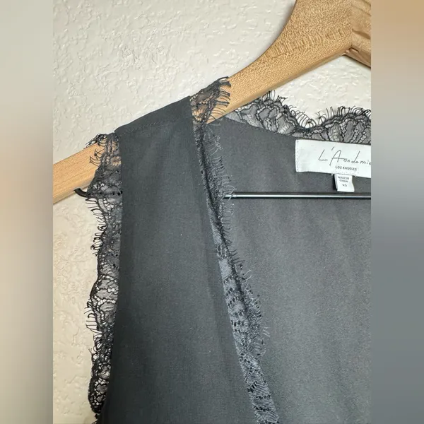 L’Academie Jade Wrap Lace Edge Mini Black Dress Revolve size XS $200 - Image 12