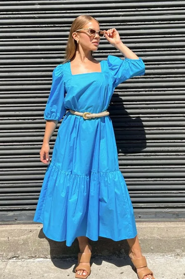 Free People Park Dress Malibu Blue - Image 5