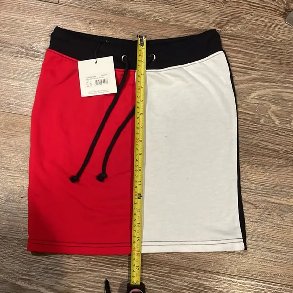 Missguided Women’s Colorblock Red, White & Blue Block Tie Waist mini skirt Relaxed Fit - Image 7