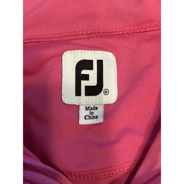 FootJoy Pink Full Zip Golf Jacket Women Medium Athletic Lightweight FJ Stretch - Image 4
