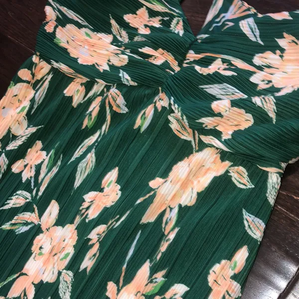 A new day green floral leather maxi dress size large new with tags - Image 5