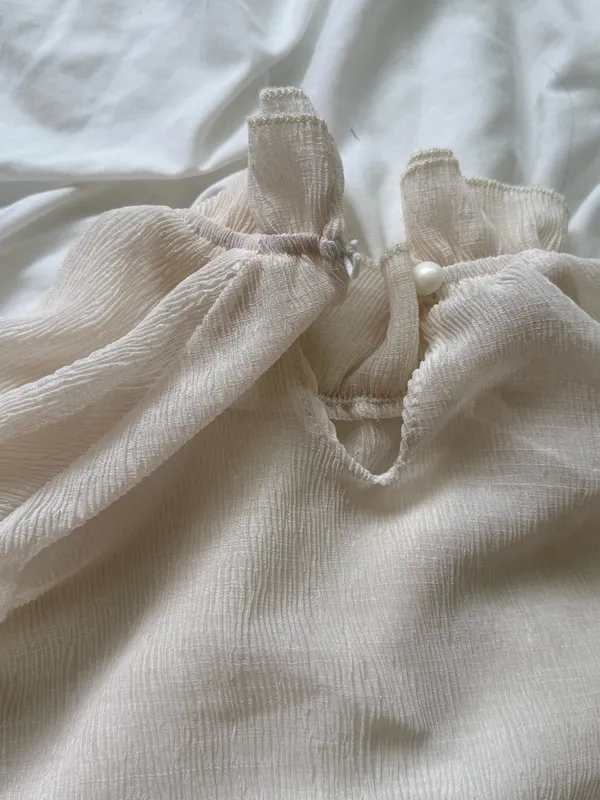 Forever 21 nude sheer Blouse - Image 4