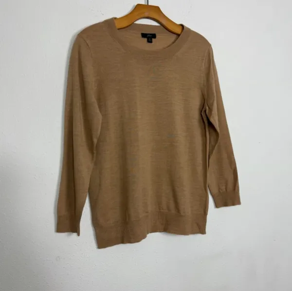 J.Crew Merino wool Tippi sweater Light Brown Lightweight NWT Women’s Medium - Image 3