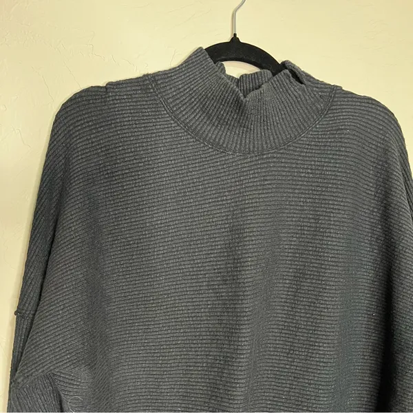 We The‎ Free People Casey Black Ribbed Tunic Sweater - Image 5