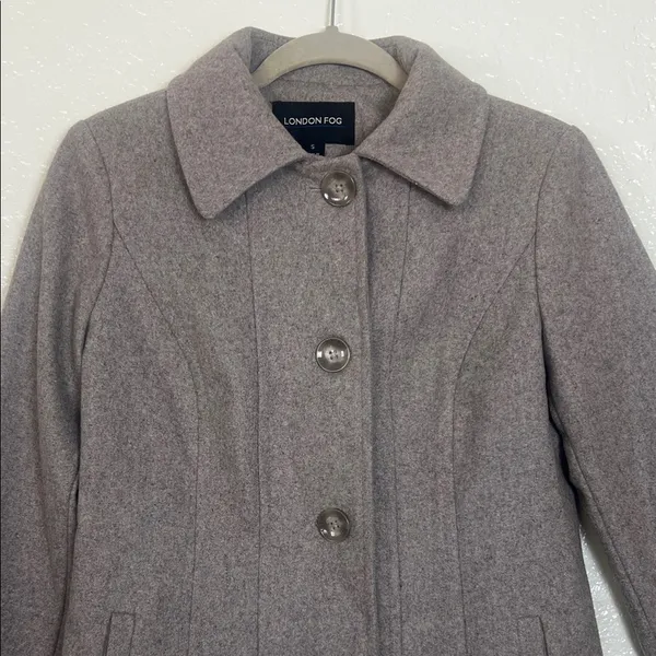 London Fog Women's Classic Gray Pea Coat Size‎ S - Image 2
