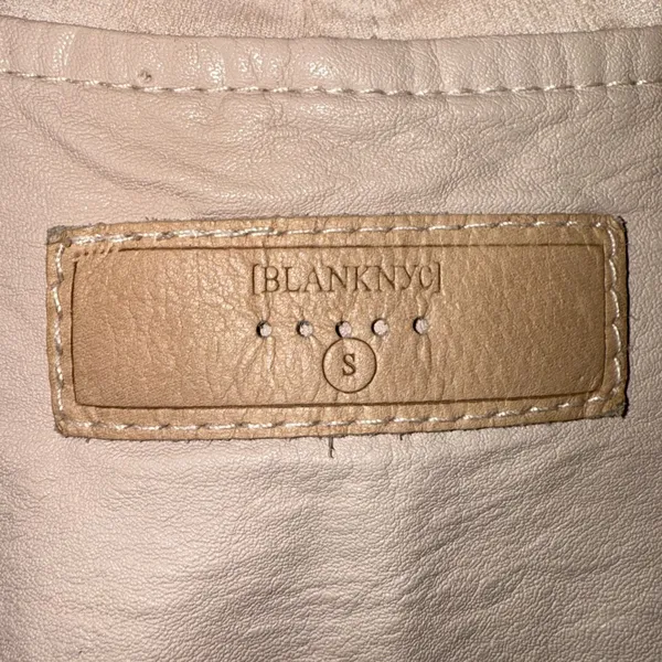 Blank NYC Soft Pink Vegan Leather/Suede Asymmetrical Zip Drape Moto Jacket - Image 11