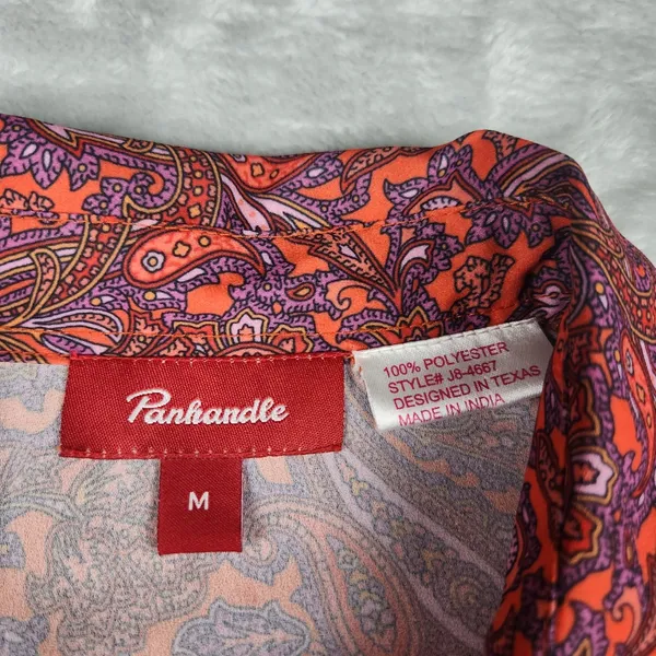 Panhandle Womens Western Shirt Long Sleeve Paisley Size M Medium - Image 3