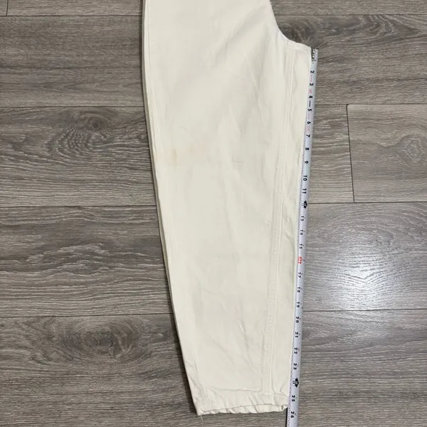 Zara The Petit Women Off White‎ Tapered High Rise Relaxed Fit Boho Jeans Size 6 - Image 13