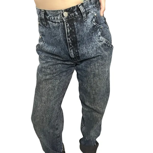 Vintage Roper Bareback Acid Wash Western Mom Jeans Zig Zag Pocket High Rise USA - Image 4