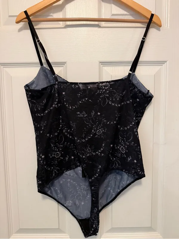Like New Free People Night Rhythm Bodysuit Black Bows Combo - Image 6