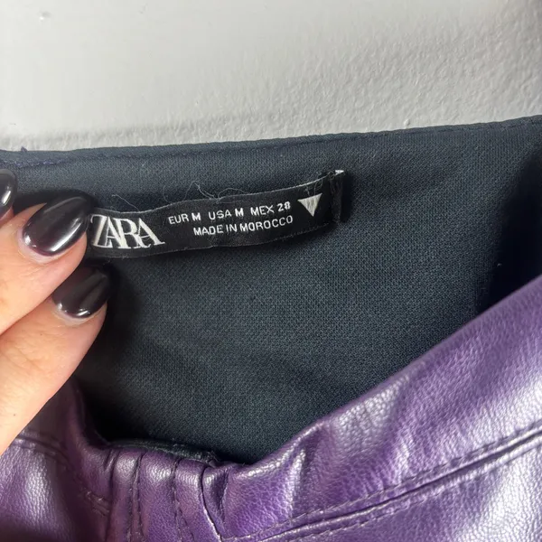 Zara Purple Faux Leather Bustier - Image 3