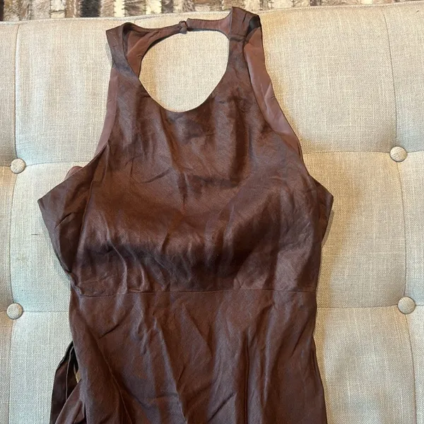 Dissh Brown Linen Full Length Jumper Size 10 - Image 5