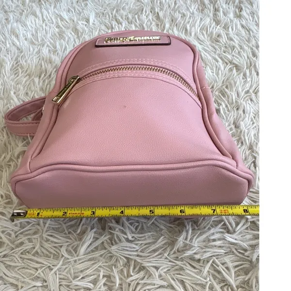 Juicy Couture Pink‎ Mini Backpack Gold Logo Zip Closure Adjustable Straps - Image 5