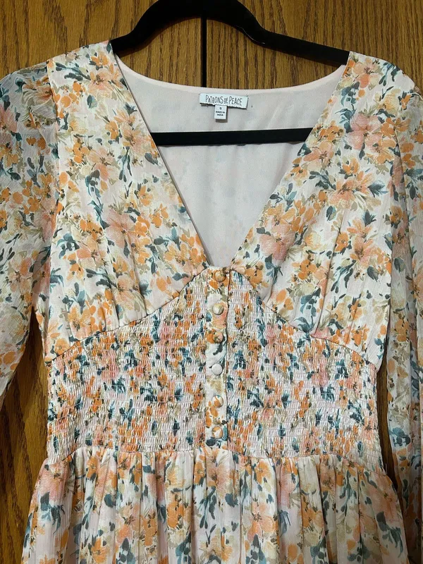 Patrons of Peace Pink floral dress - Image 3