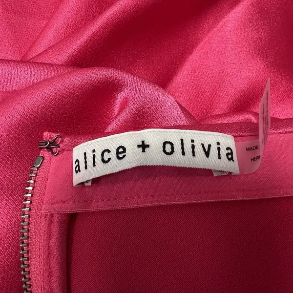 Alice + Olivia Rosa Slip Skirt Pink Asymmetric Feminine Satin Women's Size 10 - Image 12
