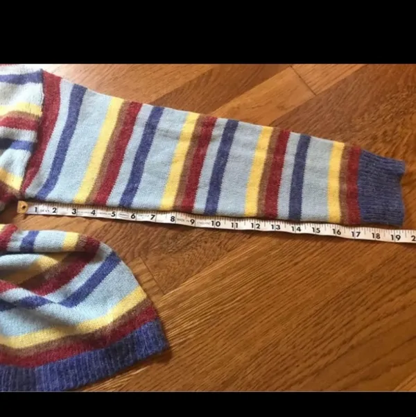 Emory Park NWOT Blue multi stripe crewneck pullover knit sweater size M - Image 7