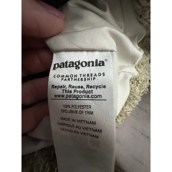 Patagonia Los Gatos Deep Pile Fleece Vest Large Sherpa El‎ Kap Khaki #Y4-3 - Image 4