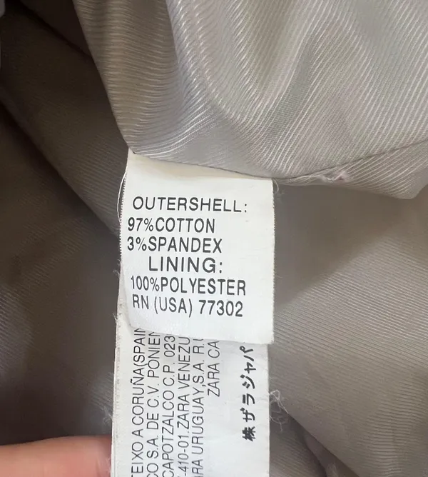 ZARA GUC  Light Bone Pleated Back Coat - Image 6