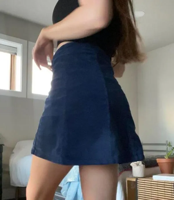 Blue Corduroy Mini Skirt - Image 3