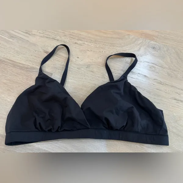 SKIMS Fits Everybody Crossover bralette Onyx black size large - Image 5