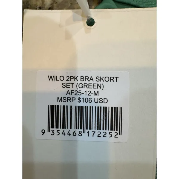 WILO‎ THE LABEL green white sports bra NWT padded tank tennis golf Size Medium - Image 7