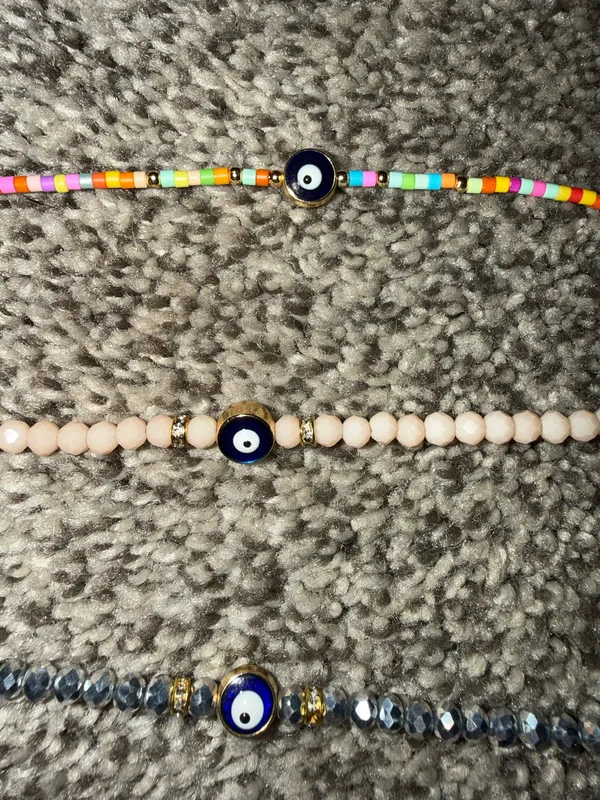 Evil Eye Seed Bead Bracelet Set of 3 - Image 5