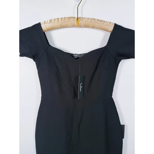 NWT Lulus Off Shoulder Trumpet Midi Dress Mermaid Womens S Black Cocktail Event - Image 7