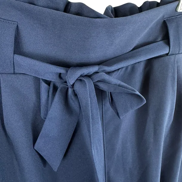 Grace Karin NWT Navy‎ Blue High Rise Paperbag Skinny Cropped Belted Pants Sz 2XL - Image 4