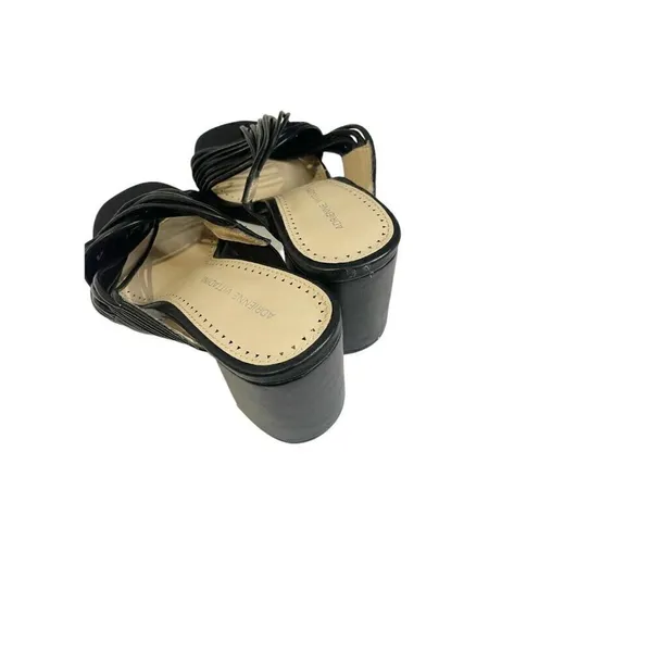 Adrienne Vittadini Annalee‎ Sandals Sz 8.5 Black Slip On Open Toe Block Heel - Image 5