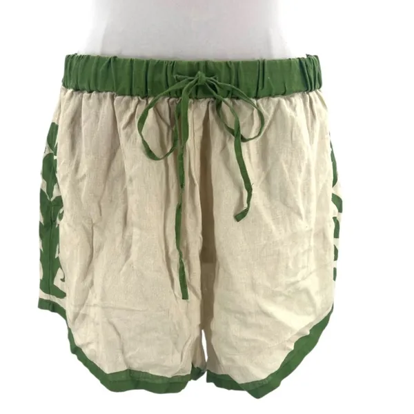 NWT SOLEIL SOLEIL‎ Linen Short Abbey Vestige Sz L cream green - Image 6