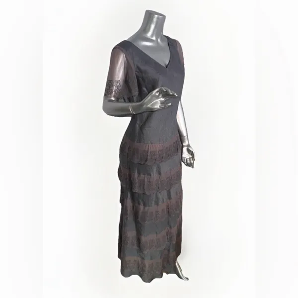 Sundance Sz 10 Women Maxi Dress Lace Tiered Linen Embroidered Whimsy Fairy Boho - Image 10