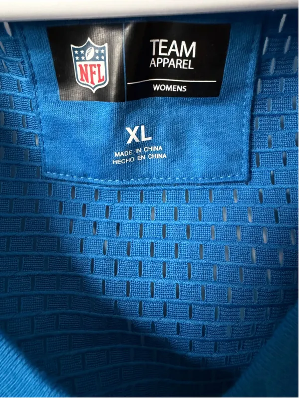 Women's NFL Detroit Lions Jersey XL Grey Blue Mesh V-Neck - Image 3