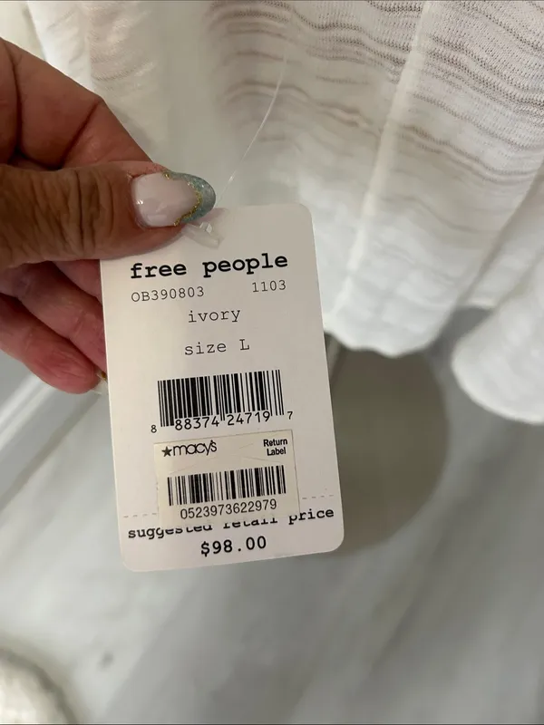 Free People Valley City Ivory Mesh Burnout Surplice Top - Image 8