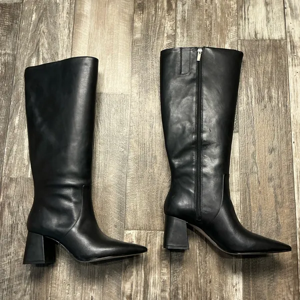 Jessica Simpson Black Knee-High Leather Women's Boot Size 9.5 Wide Calf - Image 9